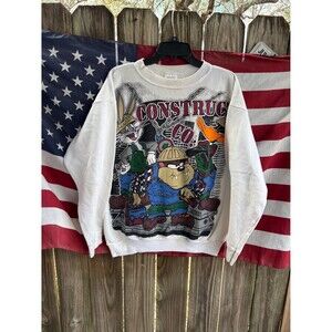 90s Looney Tunes Acme Construction Co. bugs bunny Sweatshirt Size XL Warner Bros